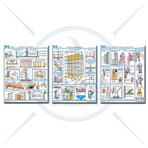 Информационный плакат Безопасность работ на высоте PS-RV-3 Комплект - 3л. (420х600; Пленка самоклеящаяся ПВХ; )