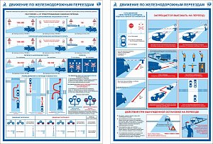 Комплект информационных плакатов Движение по жд переездам